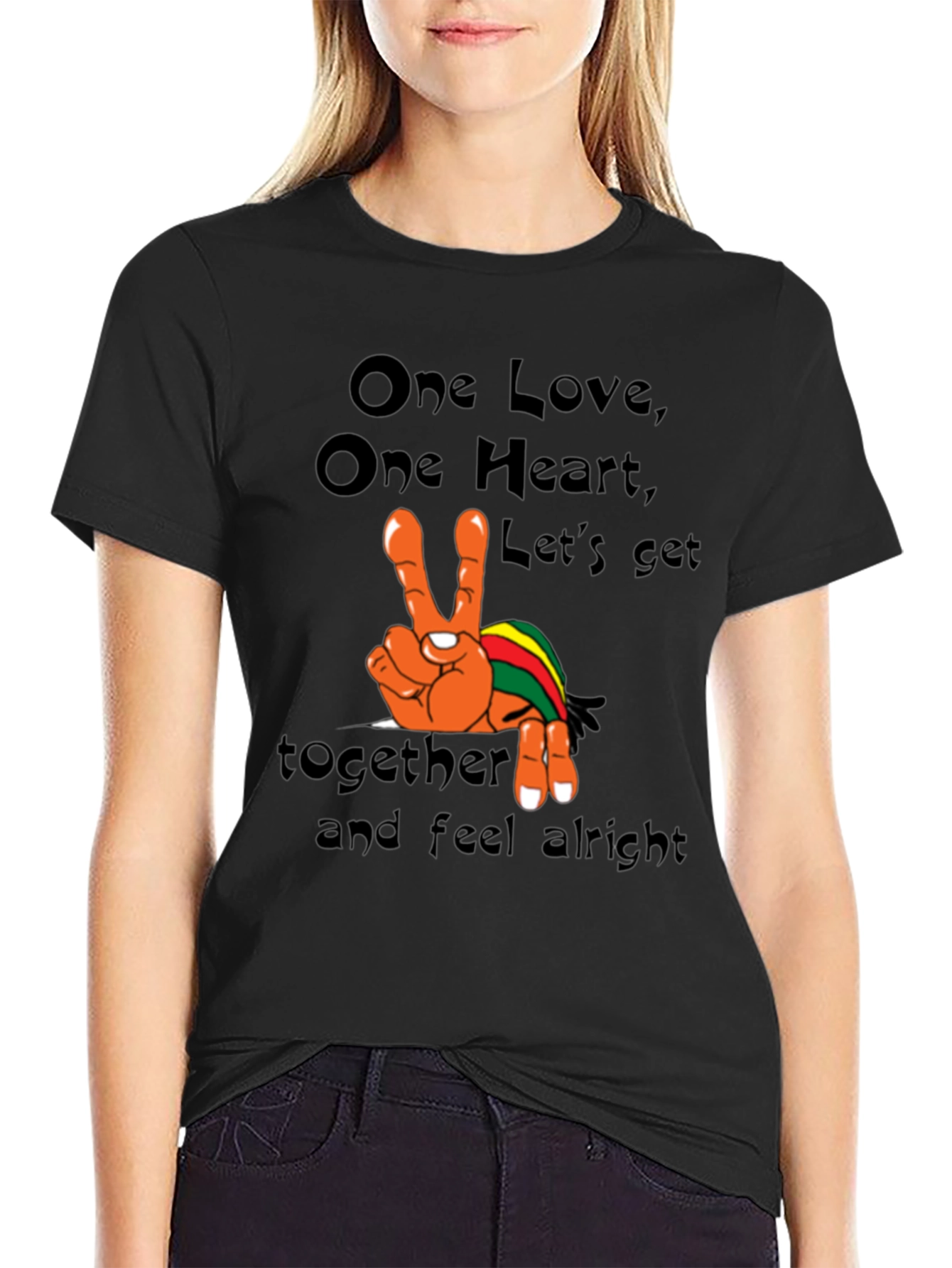 One Love Graphic Tee - Rasta Peace Shirt