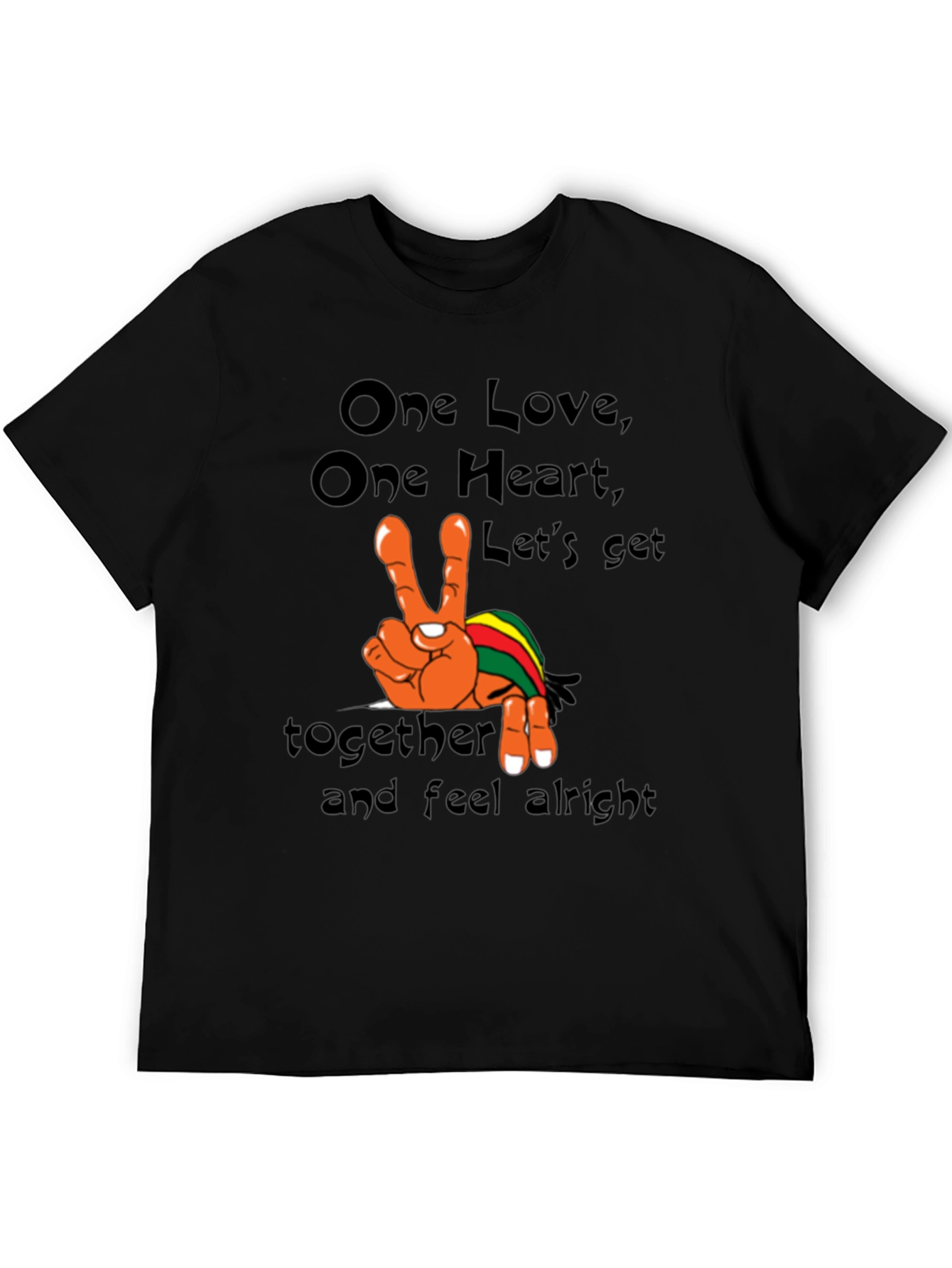 One Love Graphic Tee - Rasta Peace Shirt