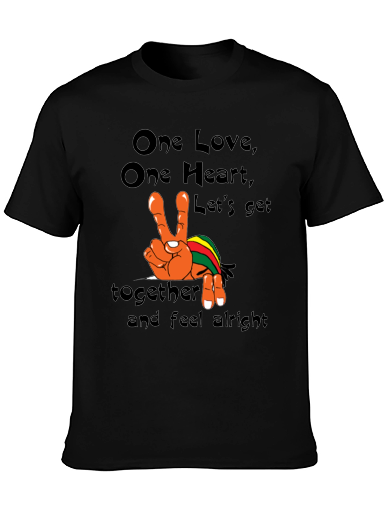 One Love Graphic Tee - Rasta Peace Shirt