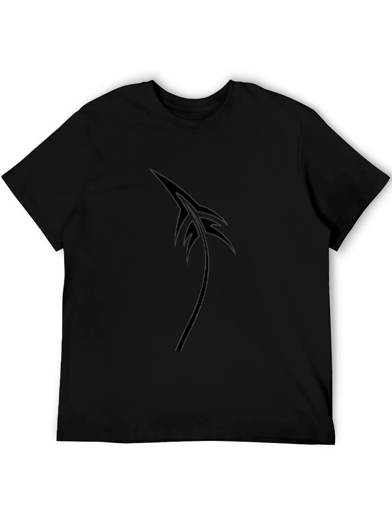 Mens Black Feather Graphic Tee - Soft Cotton Blend