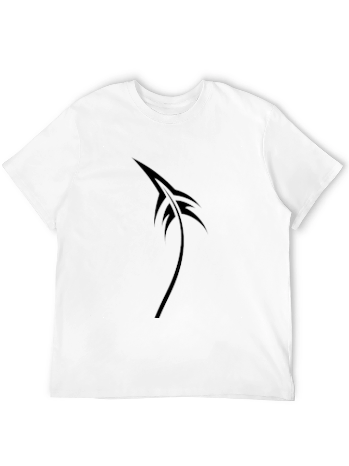 Mens Black Feather Graphic Tee - Soft Cotton Blend