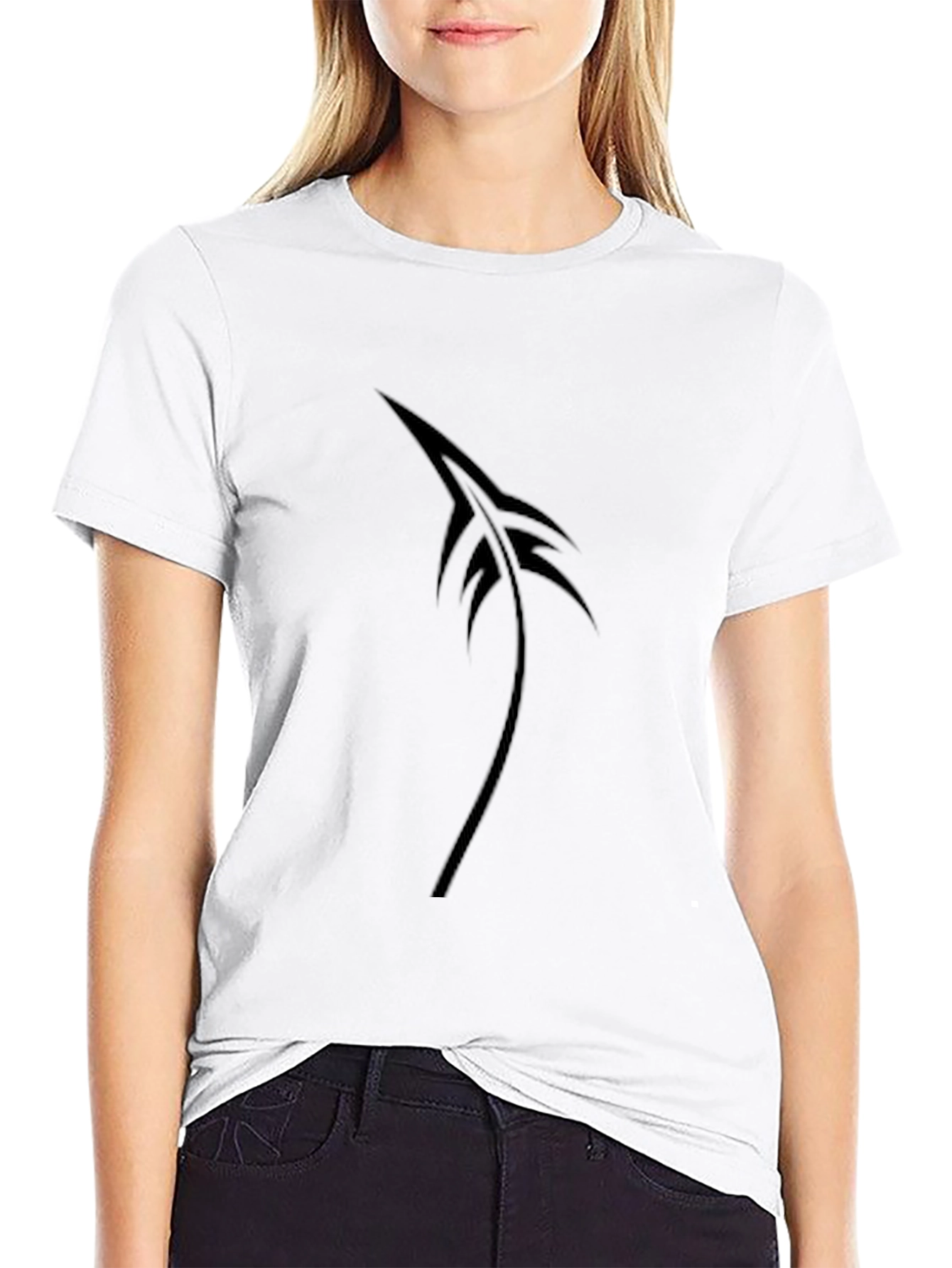Mens Black Feather Graphic Tee - Soft Cotton Blend