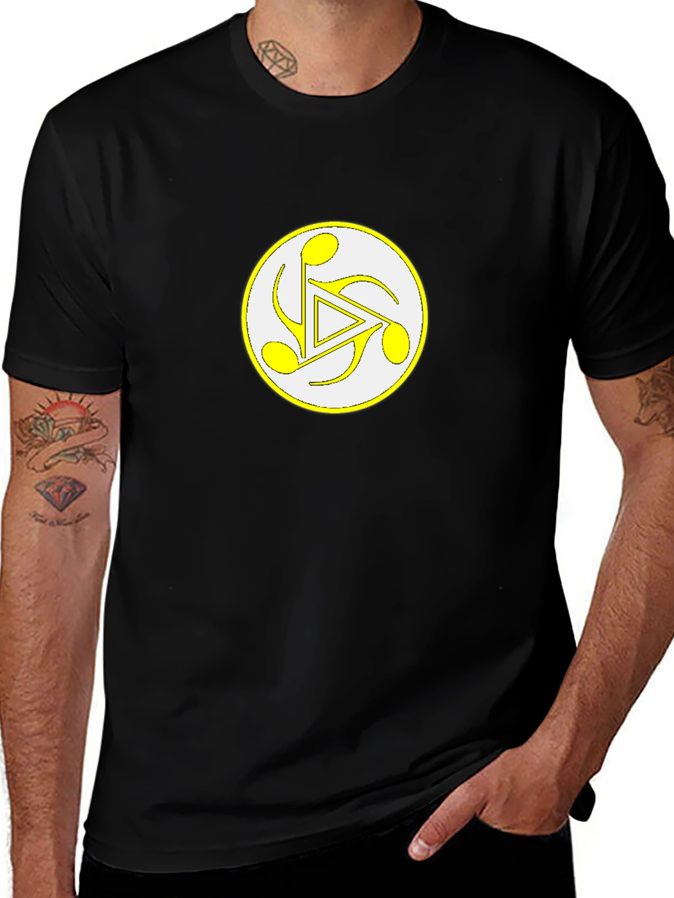 Musical Symbol Graphic Black T-Shirt