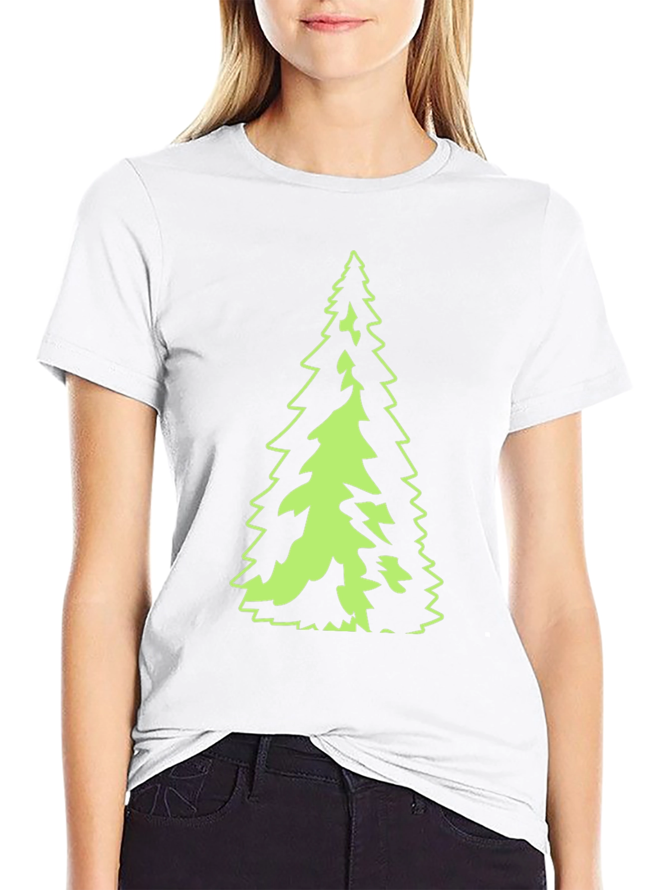 Evergreen Tree Graphic Black T-Shirt