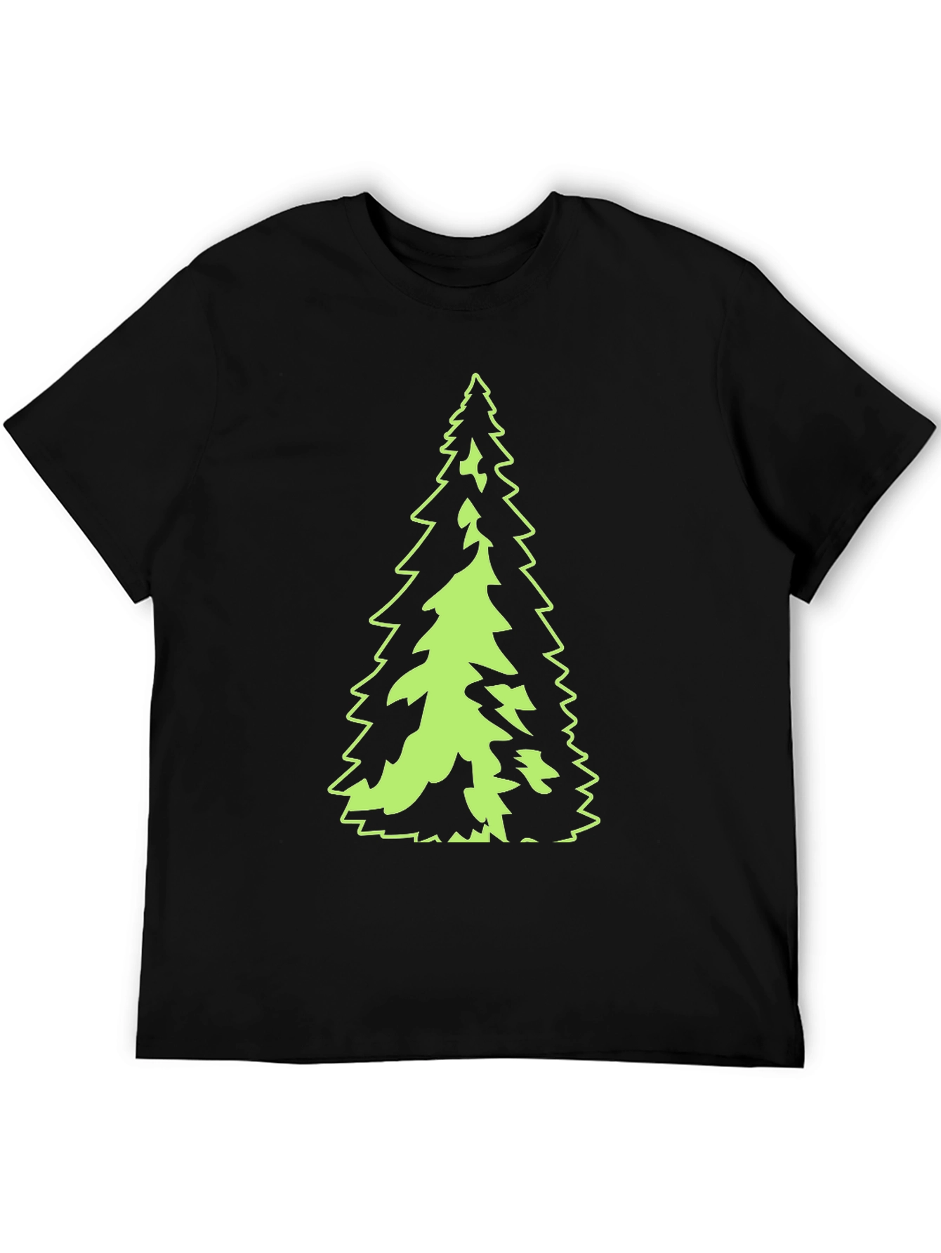 Evergreen Tree Graphic Black T-Shirt