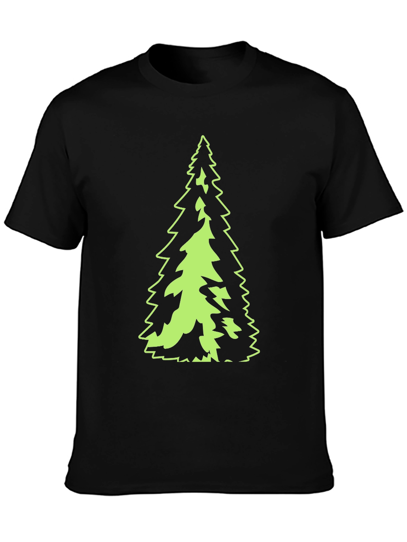 Evergreen Tree Graphic Black T-Shirt