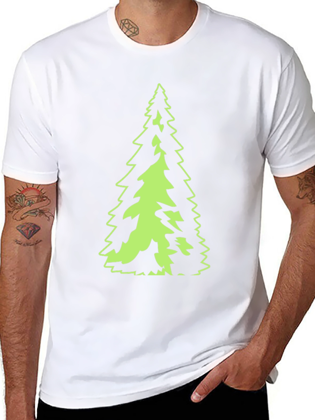 Evergreen Tree Graphic Black T-Shirt