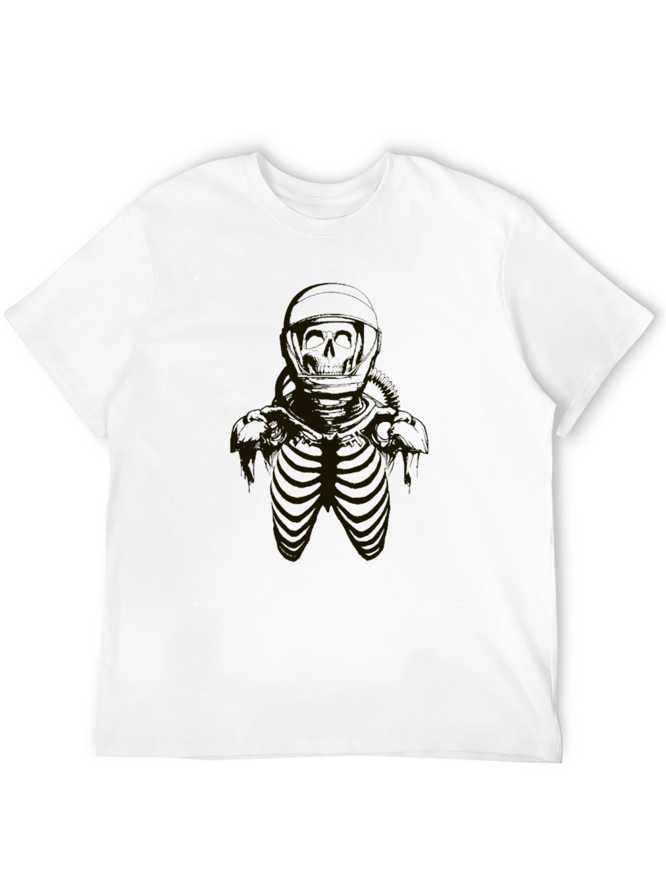 Astronaut Skeleton Graphic Tee - Black