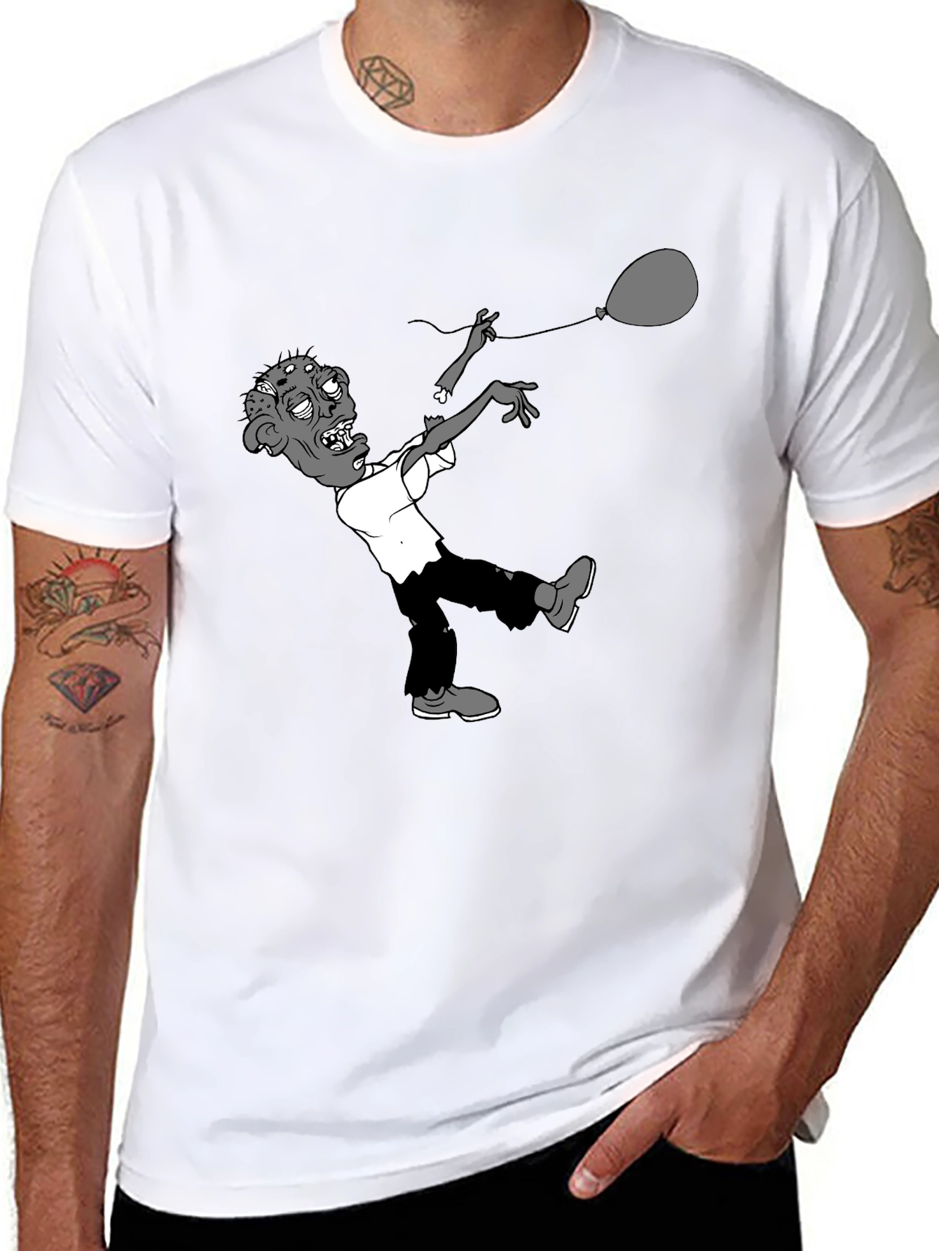 Zombie Balloon Graphic Tee - Black T-Shirt