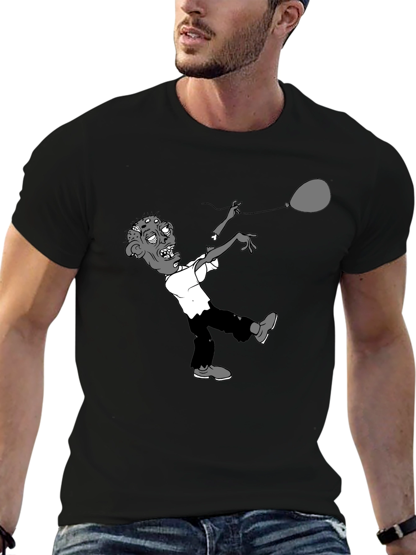 Zombie Balloon Graphic Tee - Black T-Shirt