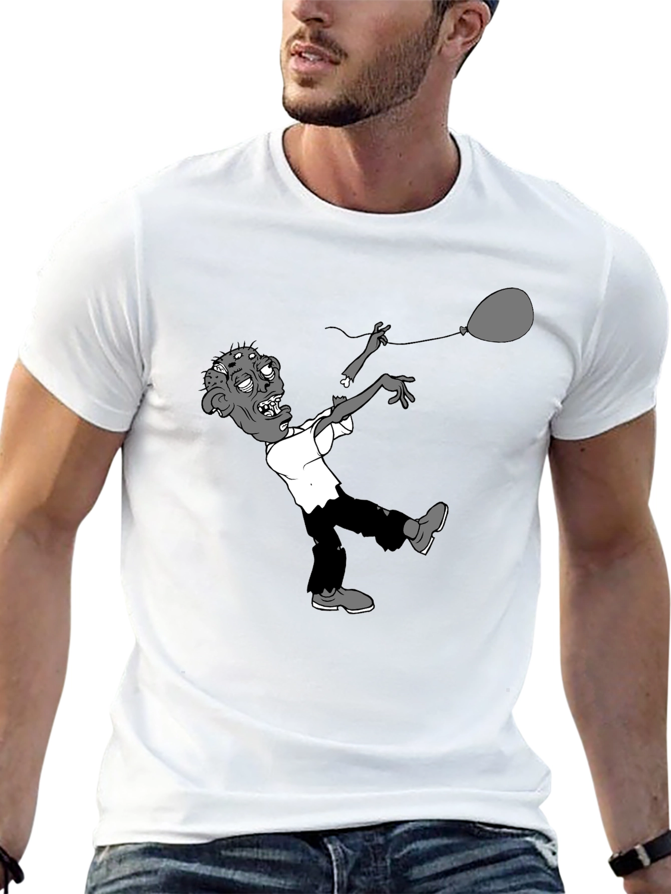 Zombie Balloon Graphic Tee - Black T-Shirt