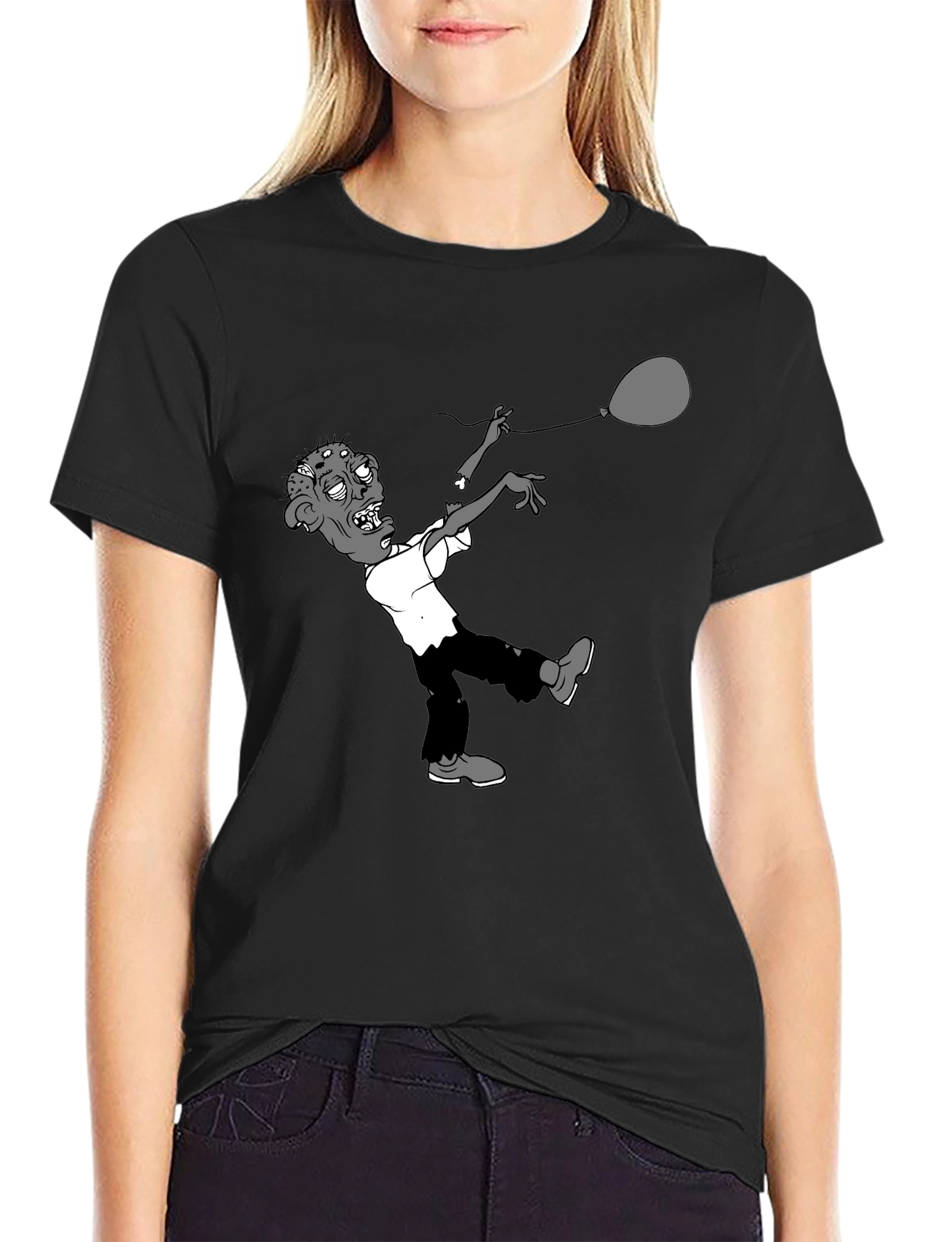 Zombie Balloon Graphic Tee - Black T-Shirt