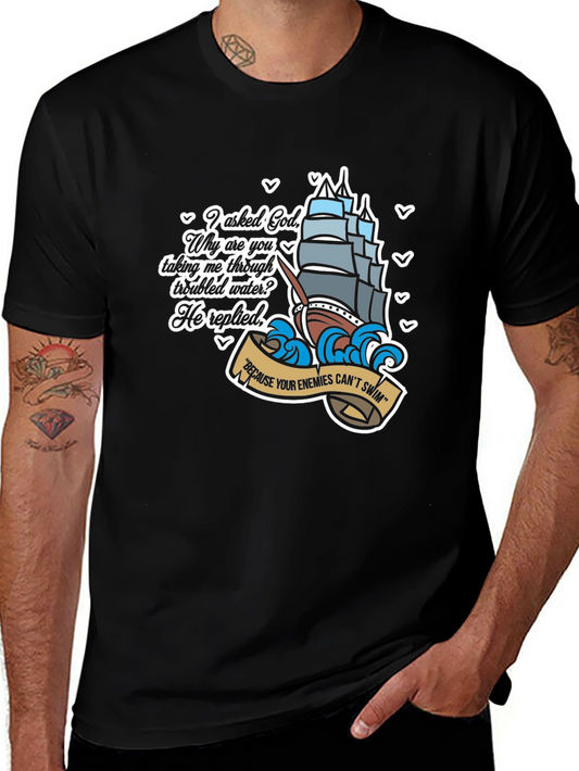 Gods Ship T-Shirt - Enemies Cant Swim