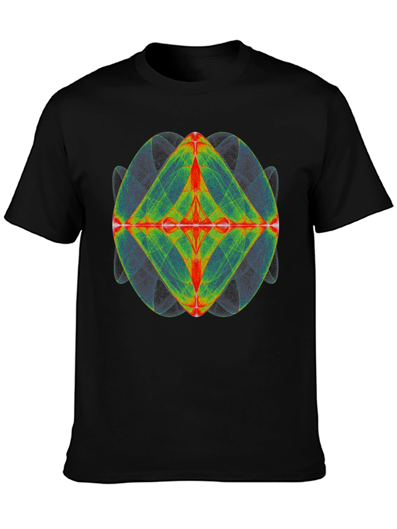 Geometric Design Tee - Black Cotton Blend