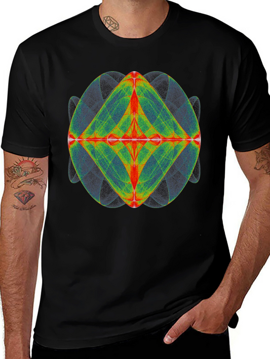 Geometric Design Tee - Black Cotton Blend