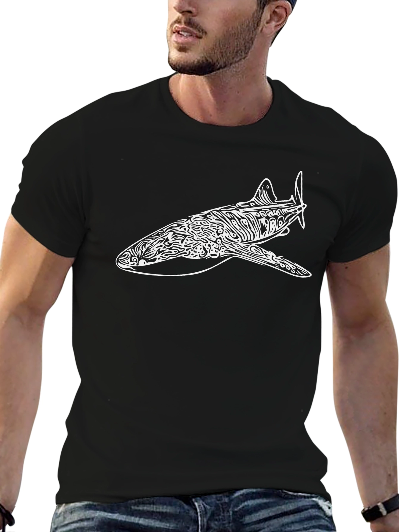 Cool Black T-Shirt with Airplane Graphic