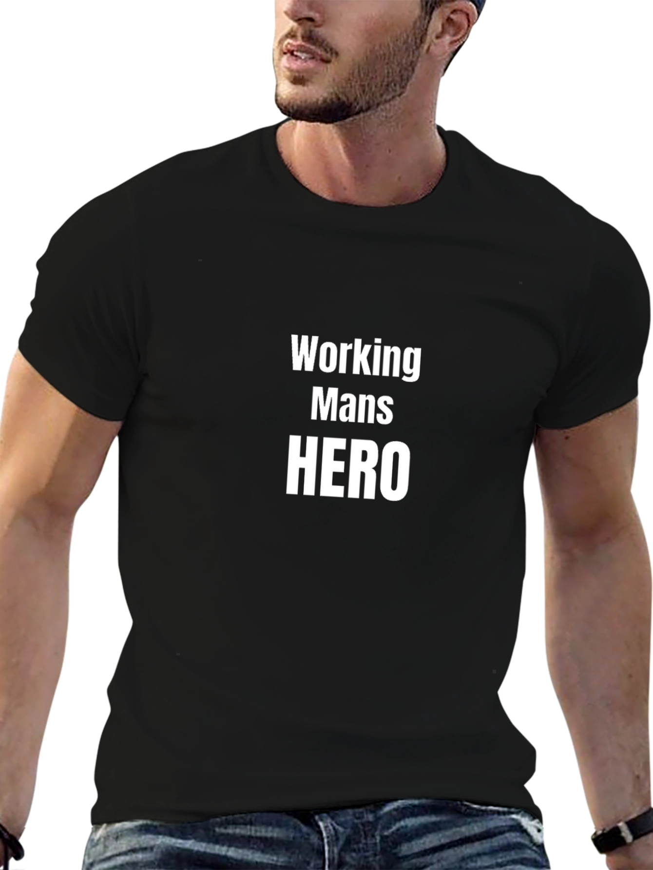 Working Mans Hero Black Tee Shirt