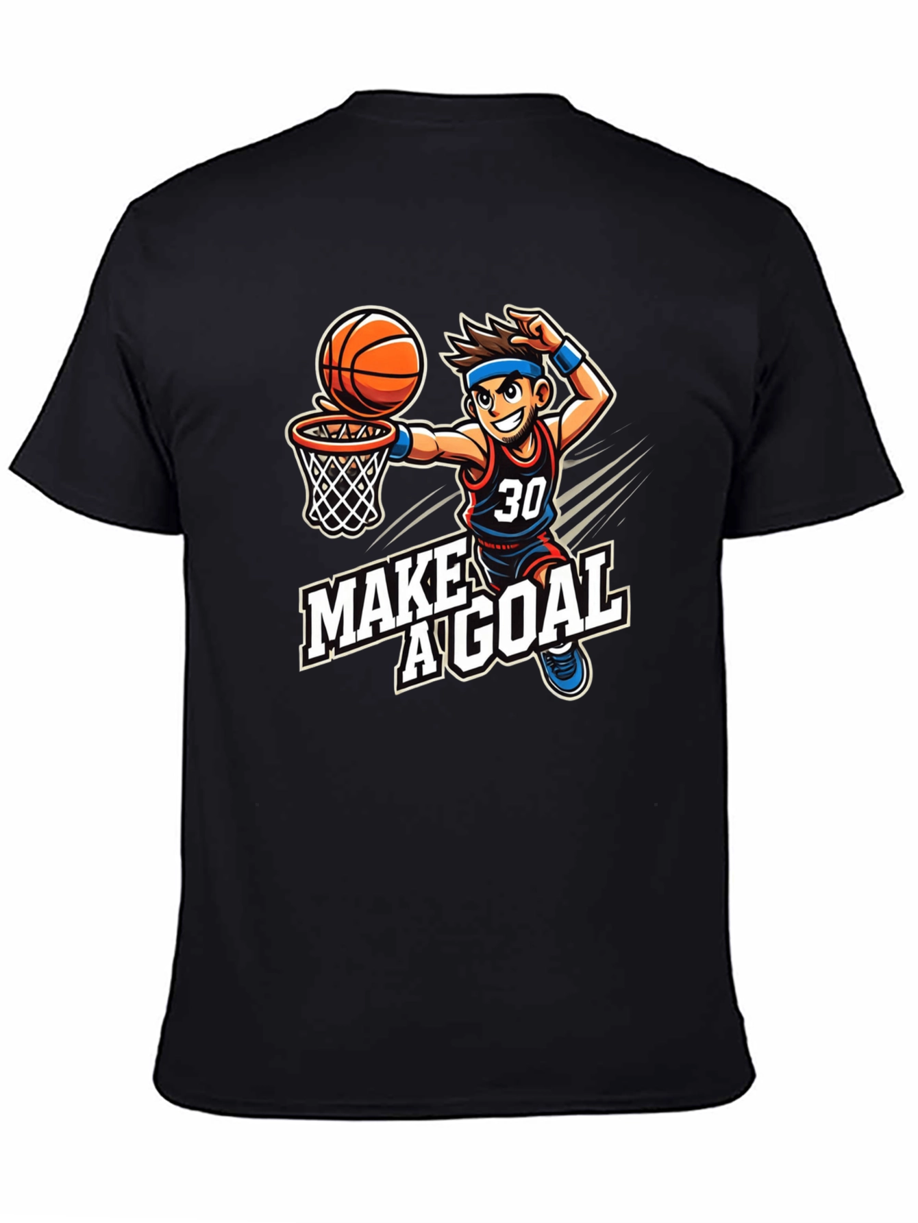 Basketball Cartoon T-Shirt: Make A Goal Tee