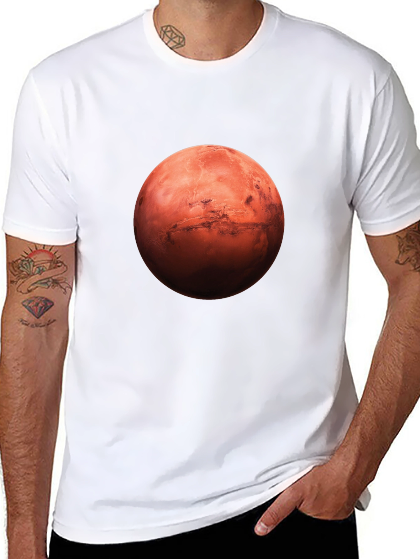 Mars Graphic Print Black T-Shirt