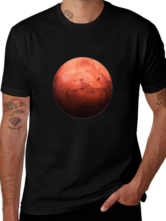 Mars Graphic Print Black T-Shirt