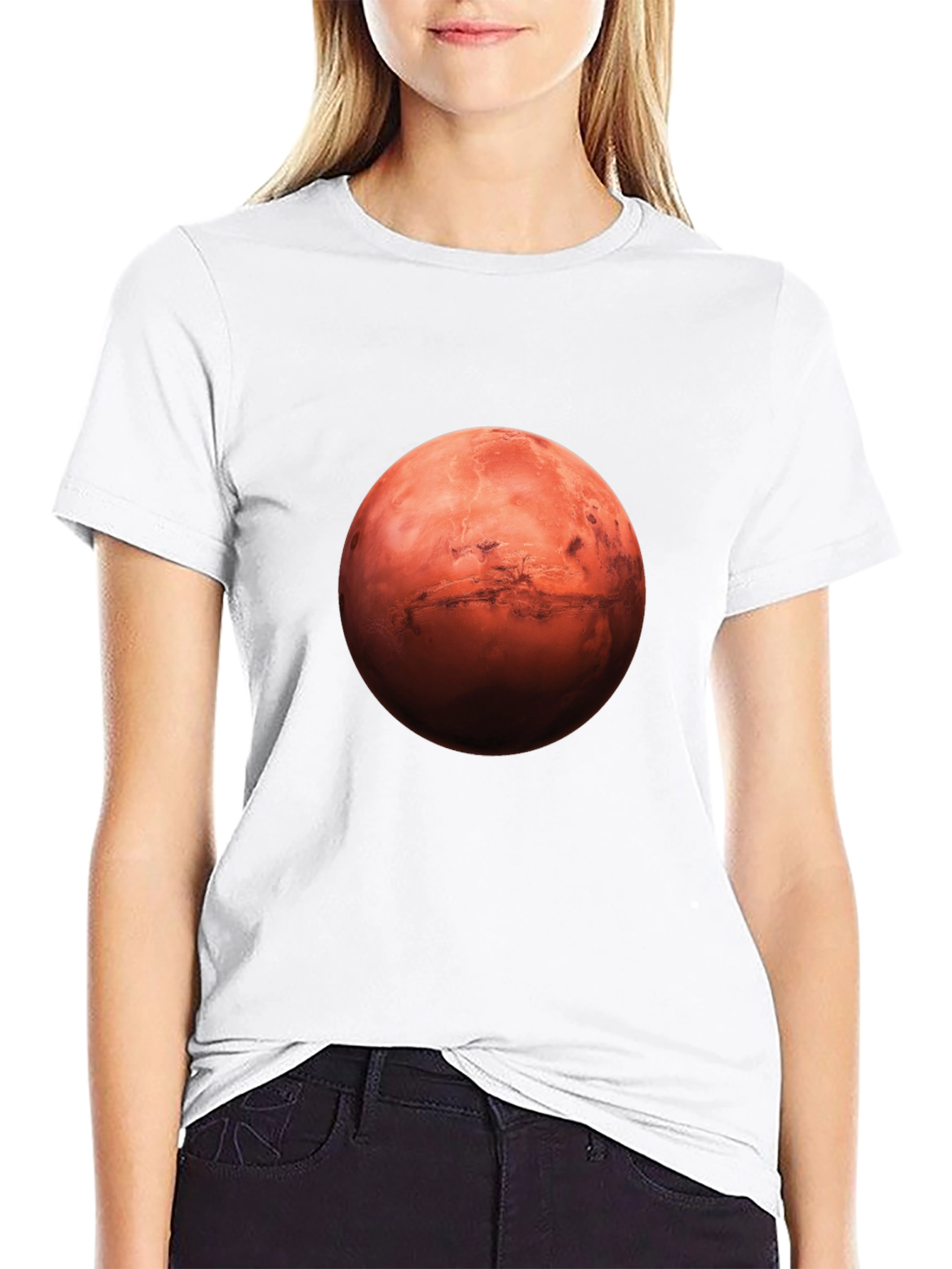 Mars Graphic Print Black T-Shirt
