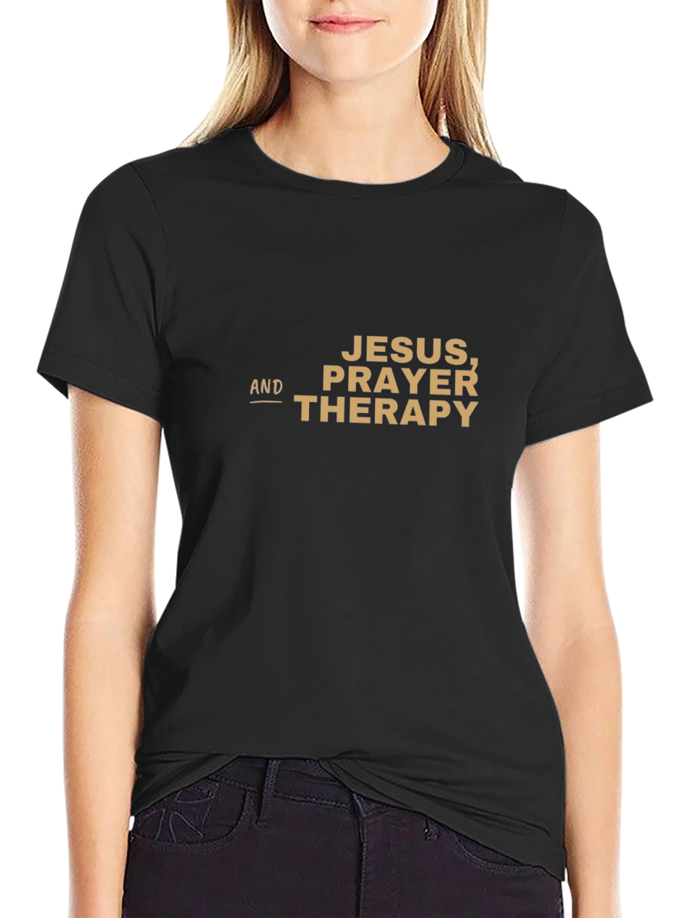 Jesus Prayer & Therapy T-Shirt - Religious Graphic Tee