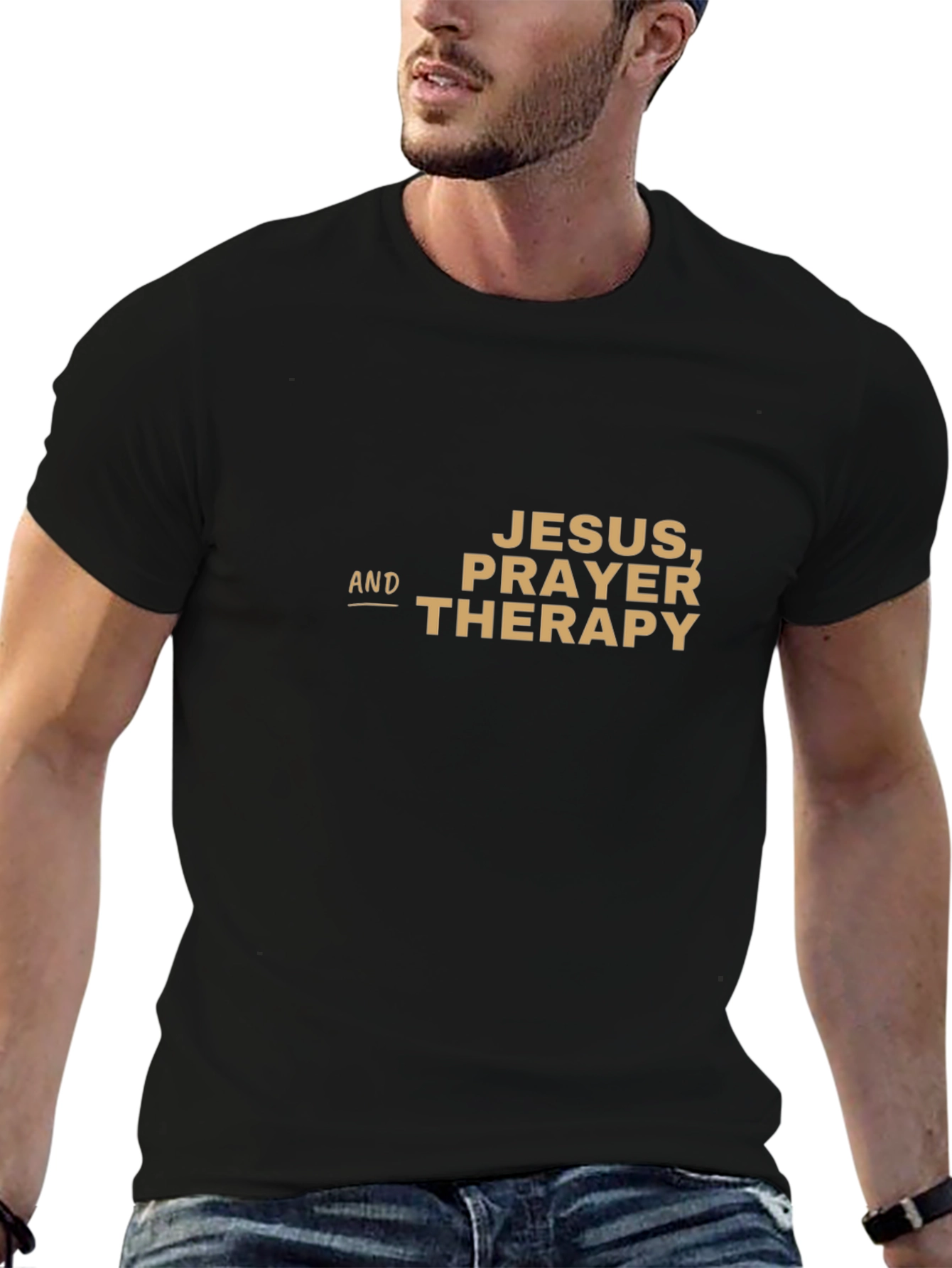 Jesus Prayer & Therapy T-Shirt - Religious Graphic Tee