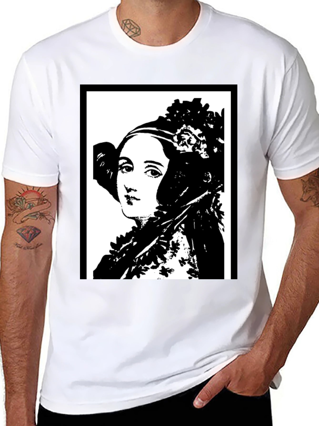 Ada Lovelace Portrait Graphic Tee - Black
