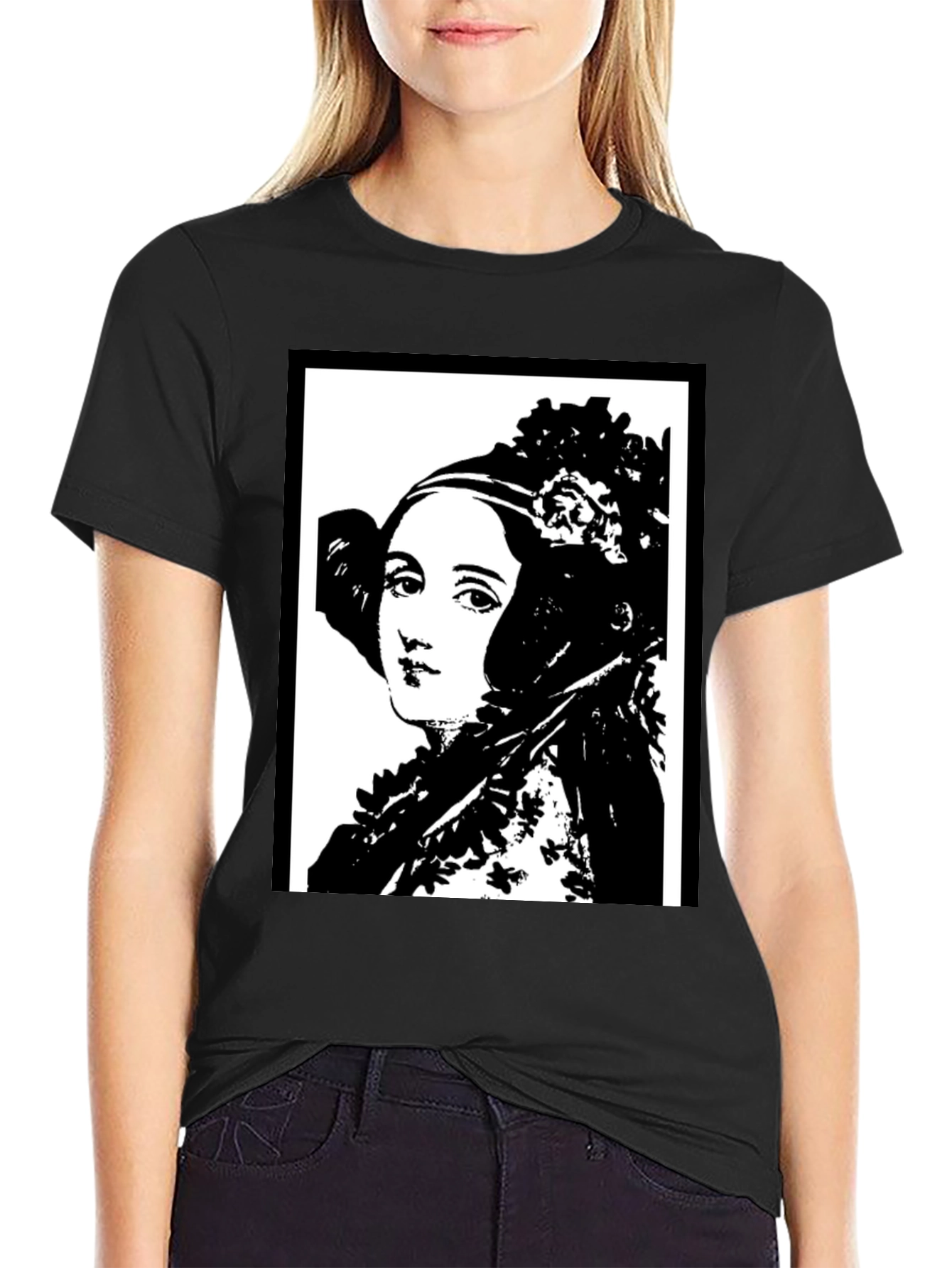 Ada Lovelace Portrait Graphic Tee - Black