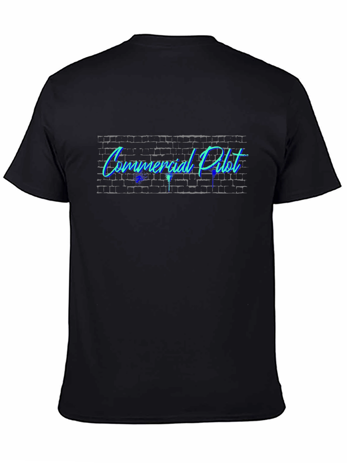 Commercial Pilot T-Shirt - Cool Brick Wall Design