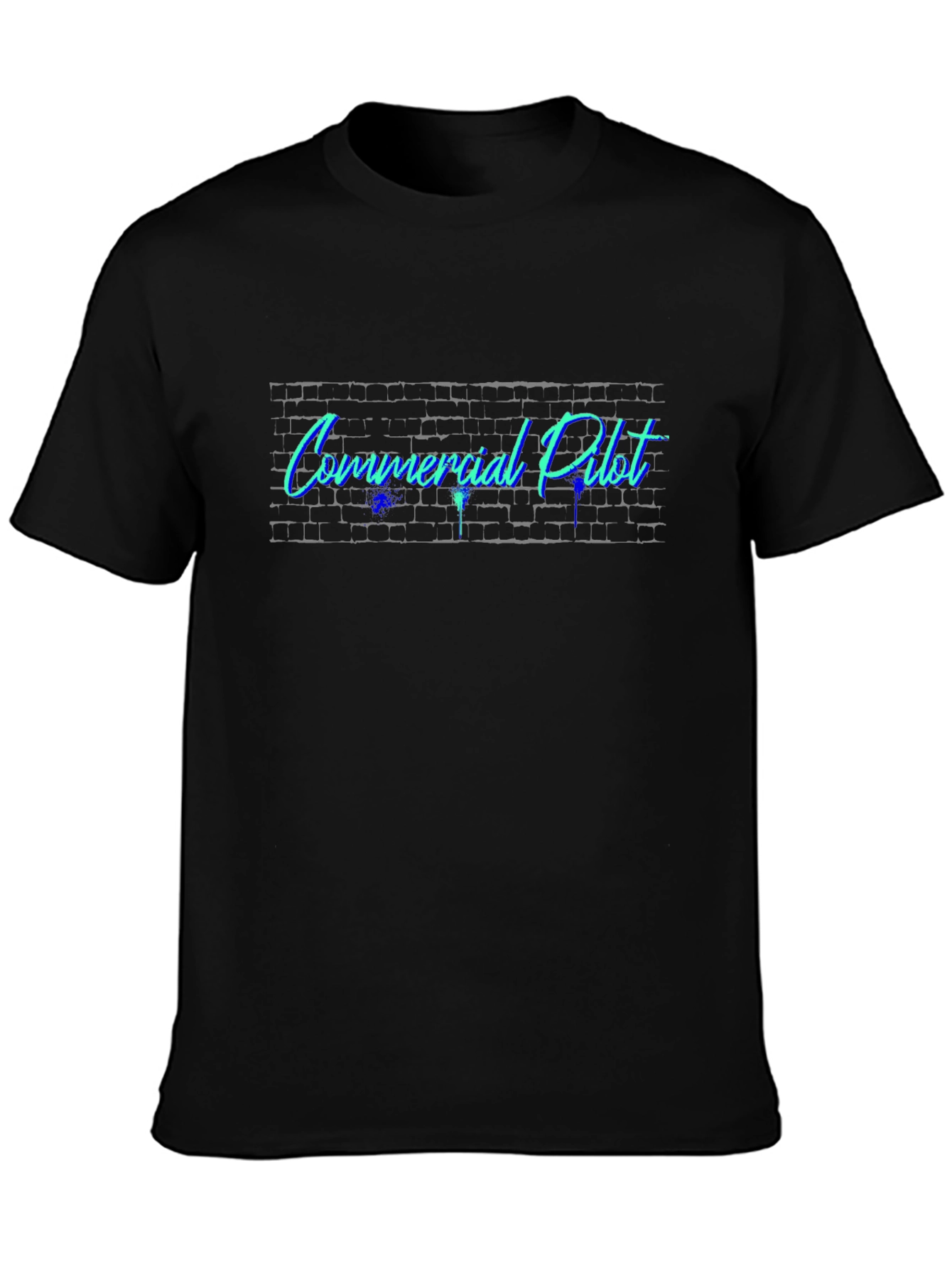 Commercial Pilot T-Shirt - Cool Brick Wall Design