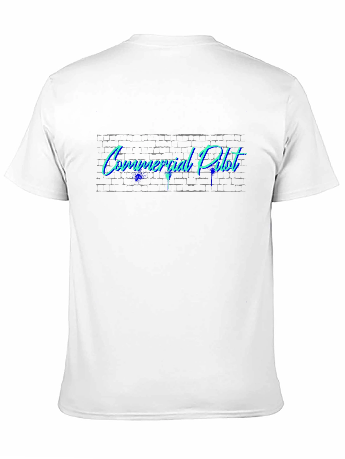 Commercial Pilot T-Shirt - Cool Brick Wall Design