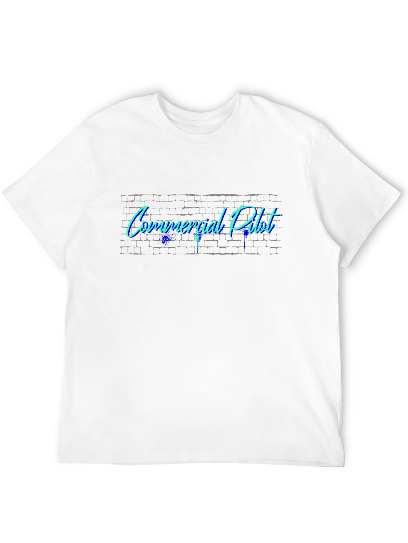 Commercial Pilot T-Shirt - Cool Brick Wall Design
