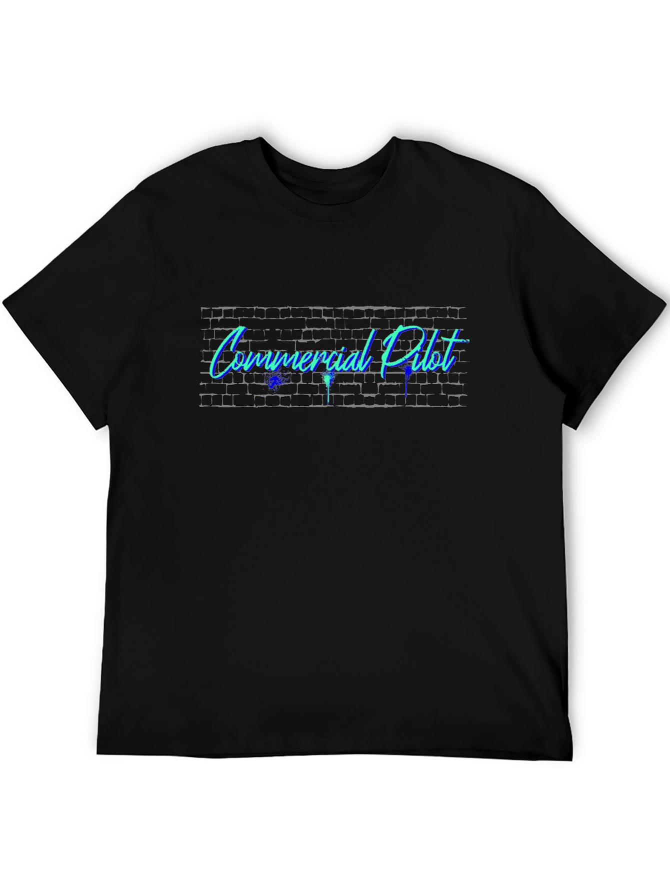 Commercial Pilot T-Shirt - Cool Brick Wall Design