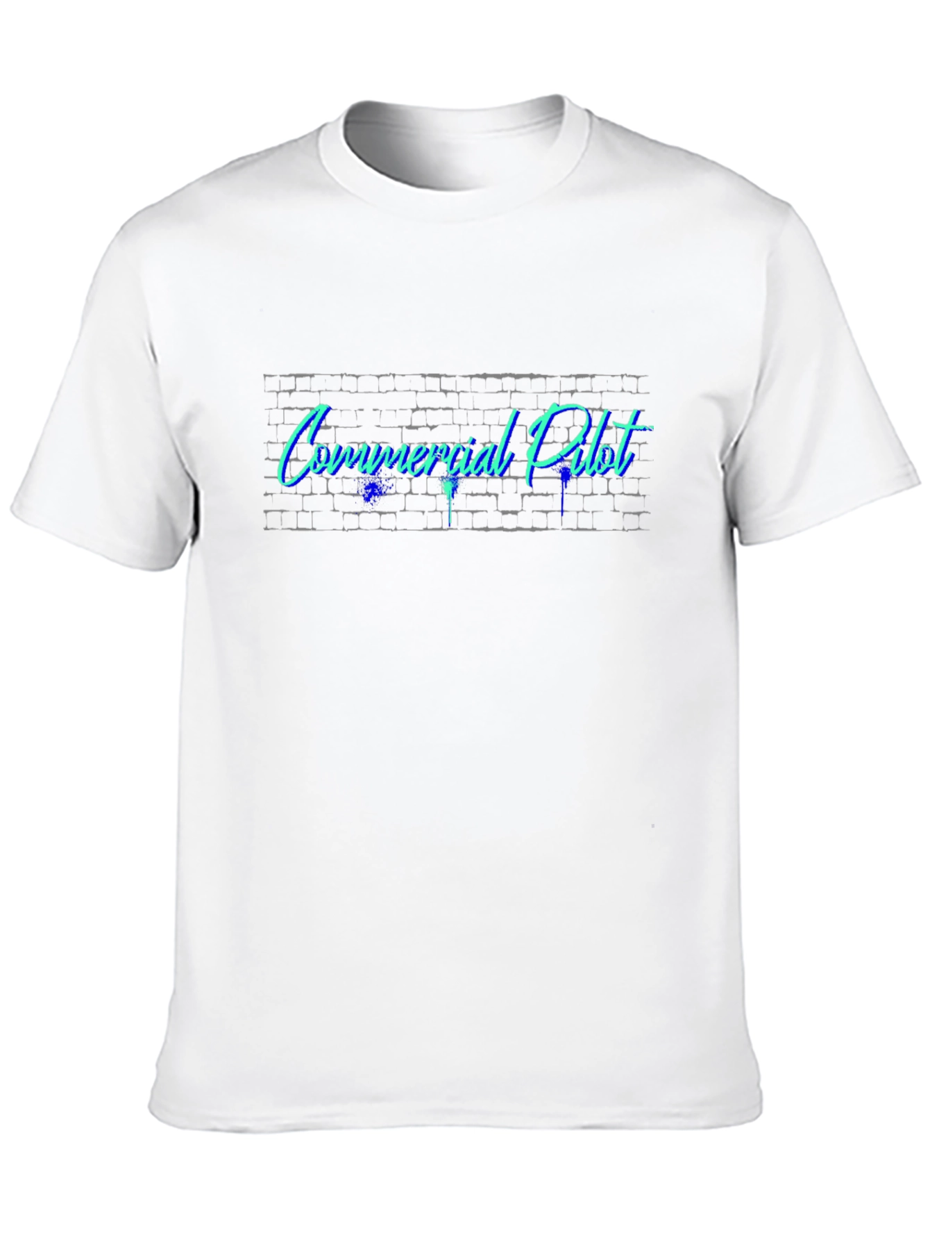 Commercial Pilot T-Shirt - Cool Brick Wall Design