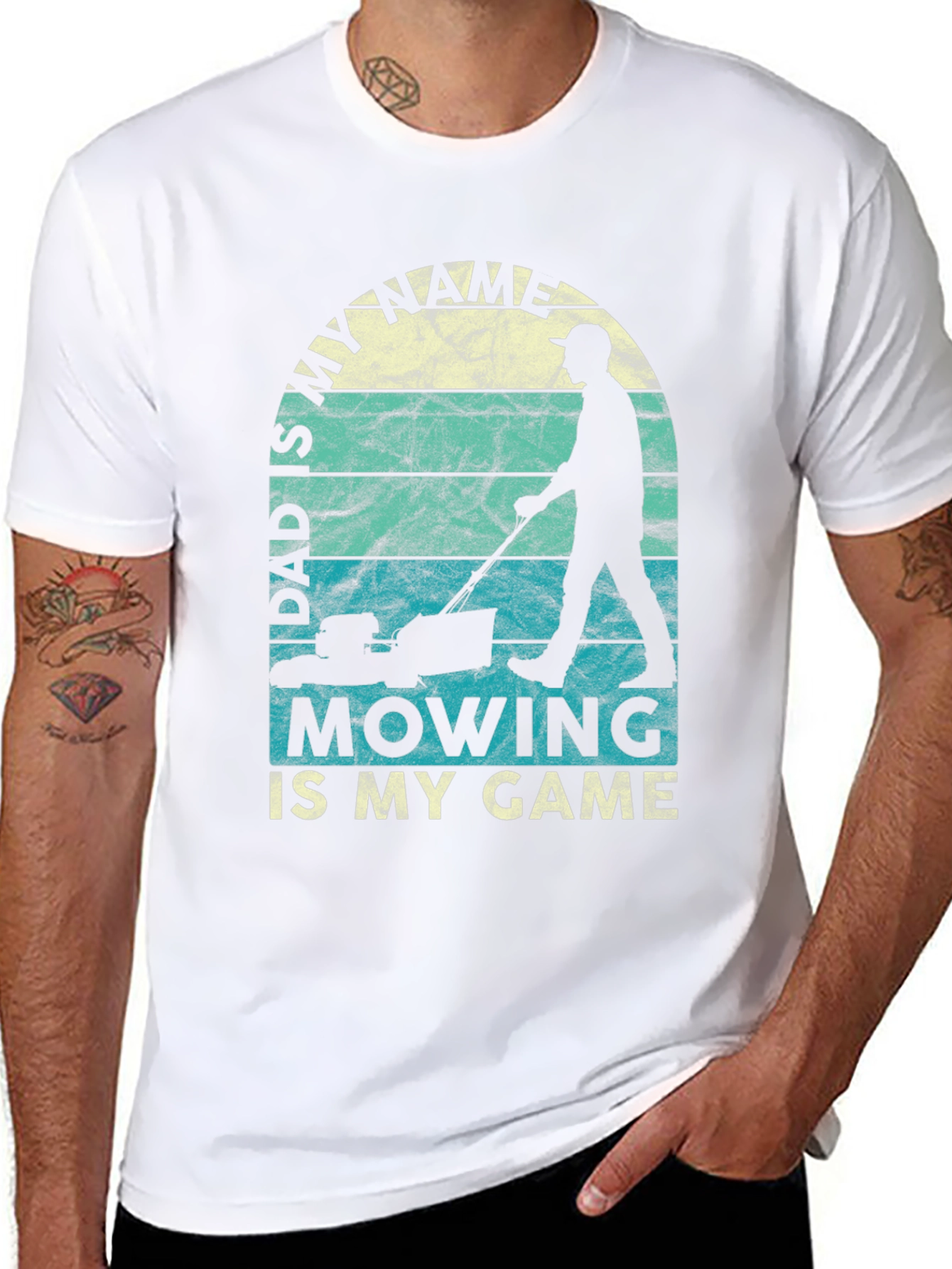 Dads My Name Mowing Is My Game Graphic Tee