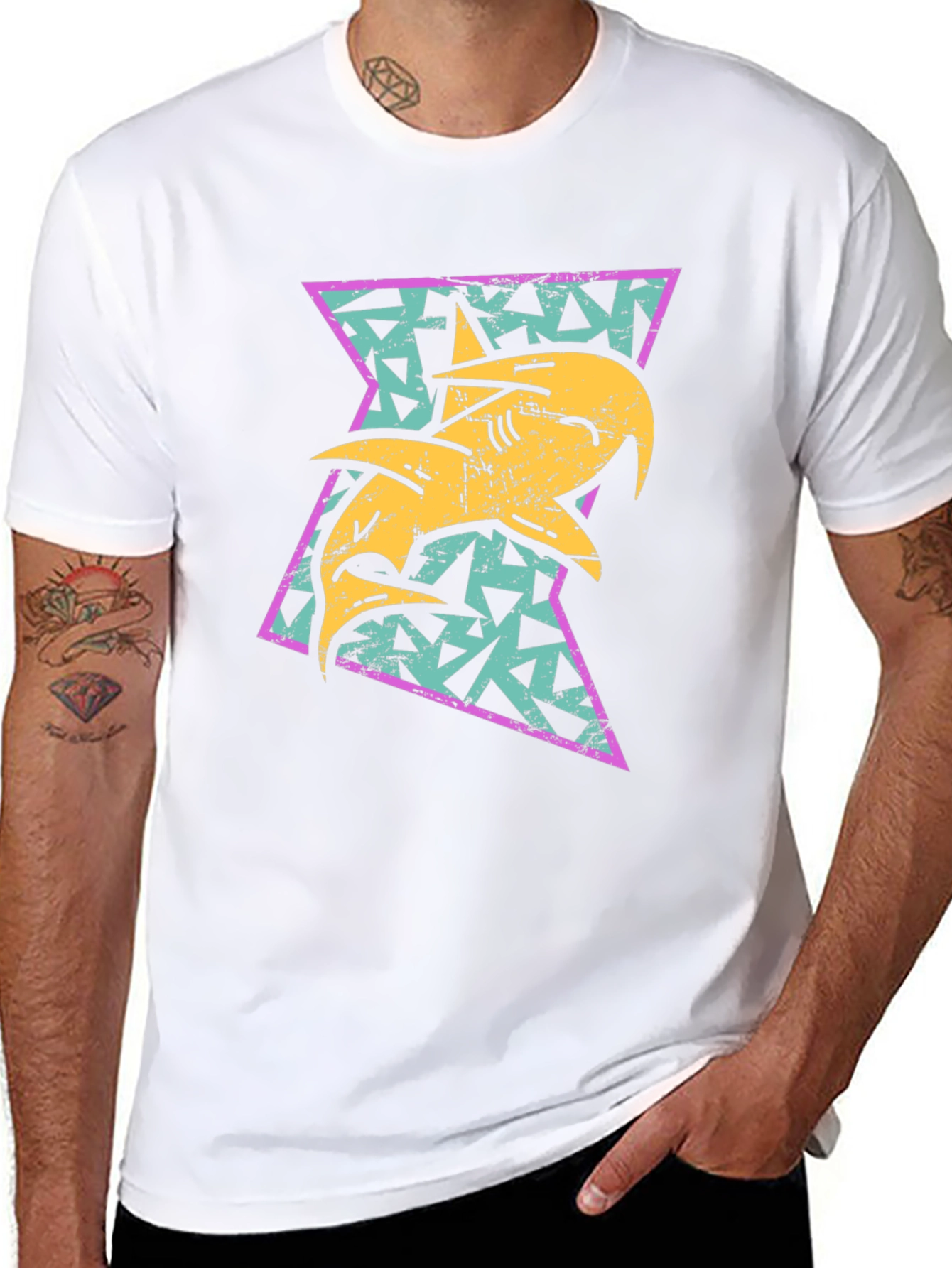 Retro Shark Triangle Graphic Tee