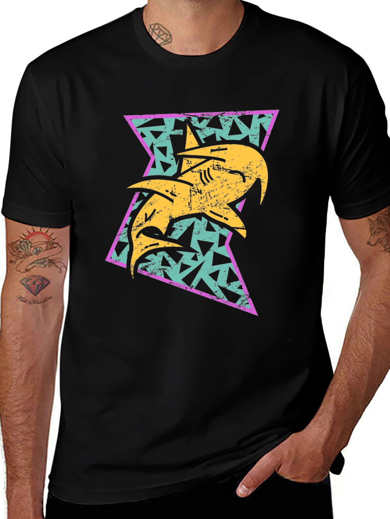 Retro Shark Triangle Graphic Tee