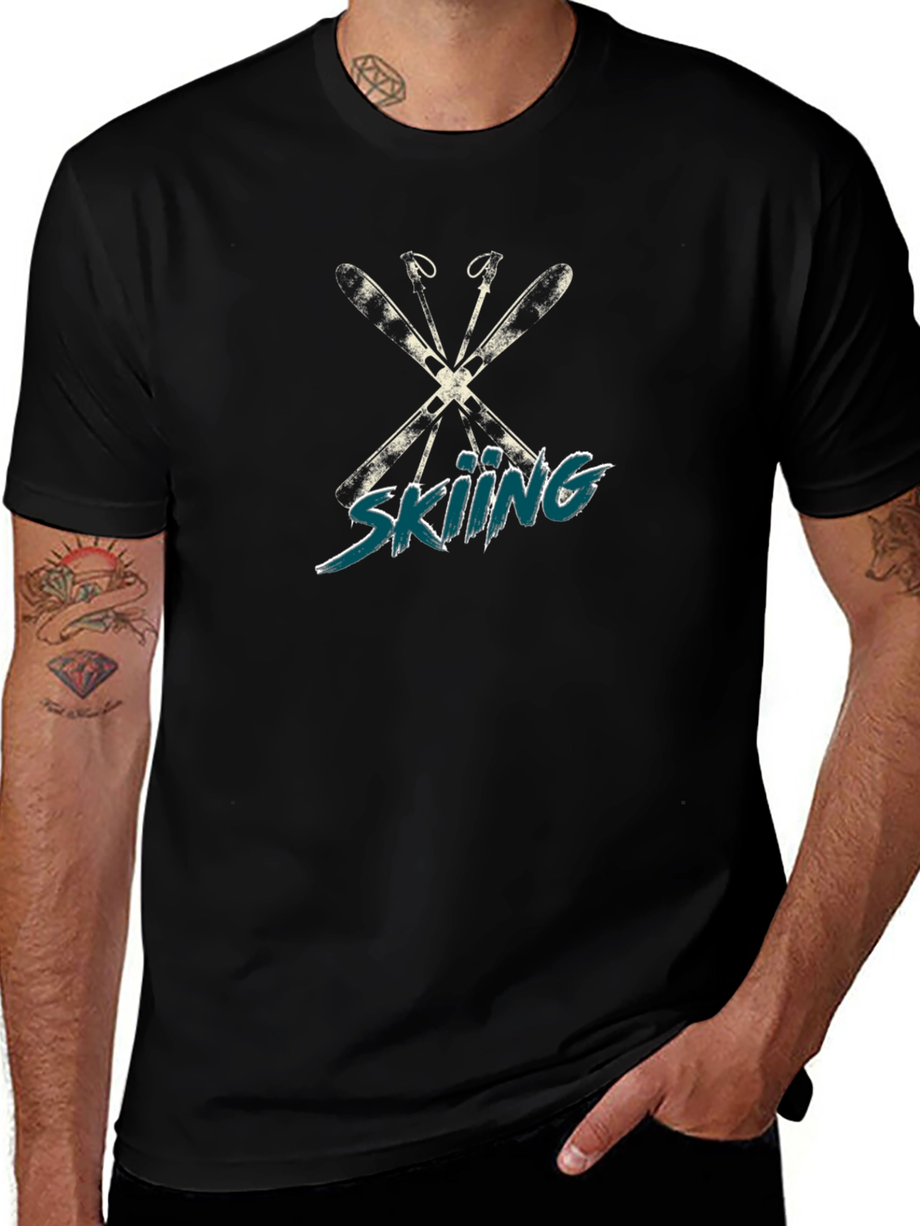 Skiing Graphic T-Shirt - Winter Sport Tee