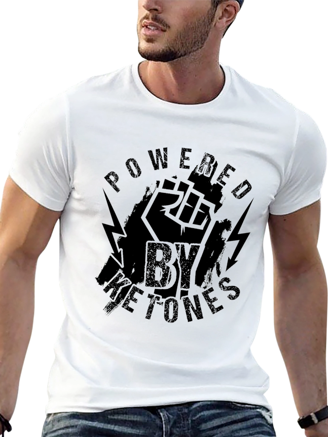 Powered By Ketones T-Shirt - Black Graphic Tee