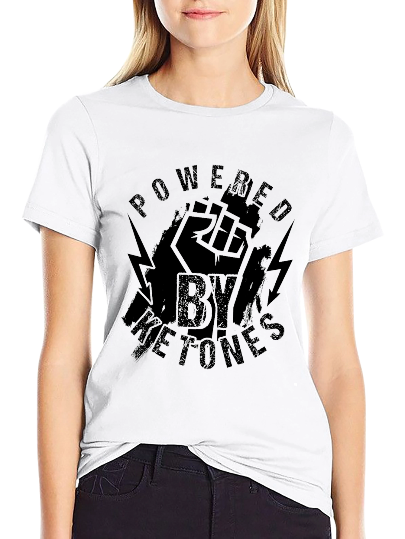 Powered By Ketones T-Shirt - Black Graphic Tee