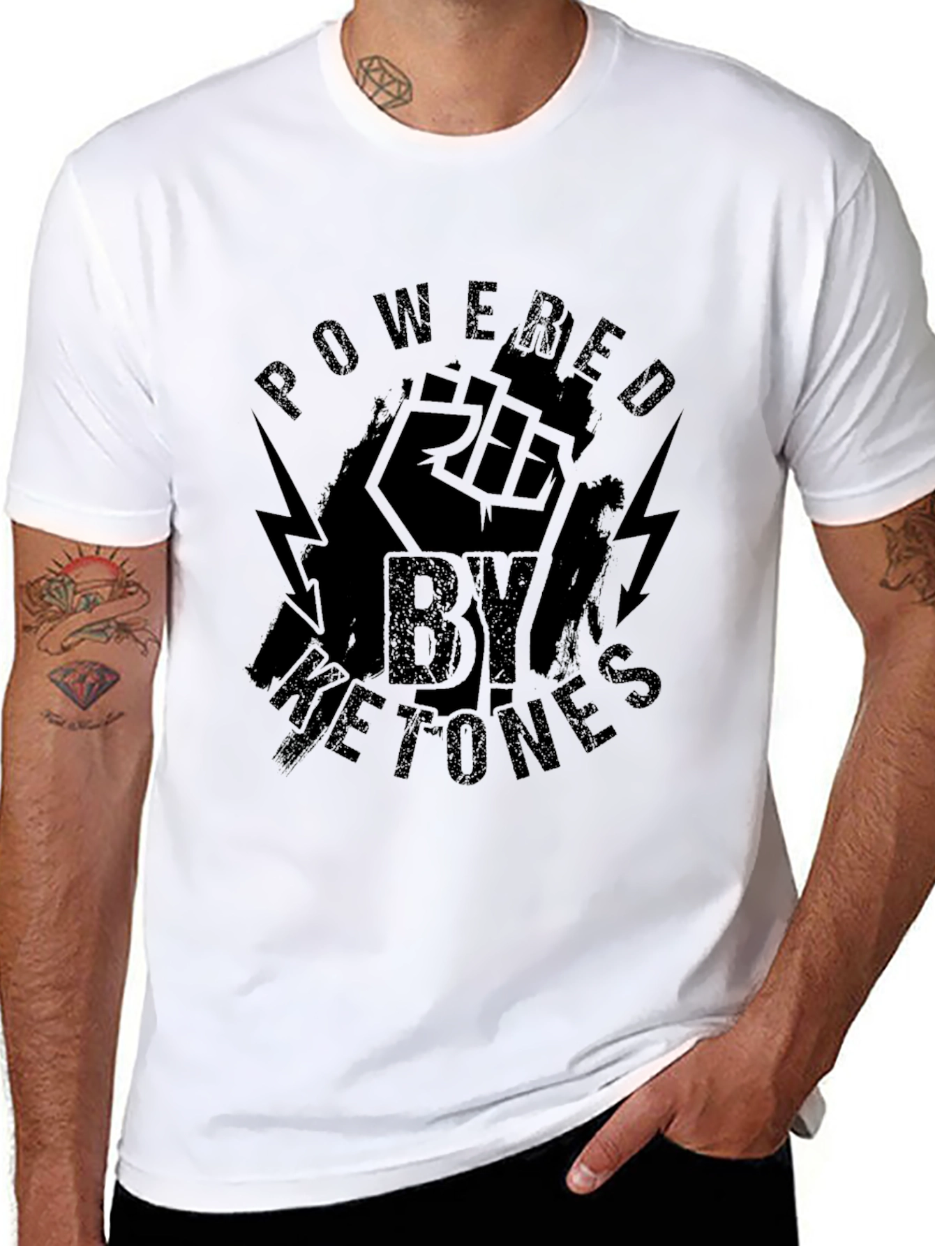 Powered By Ketones T-Shirt - Black Graphic Tee