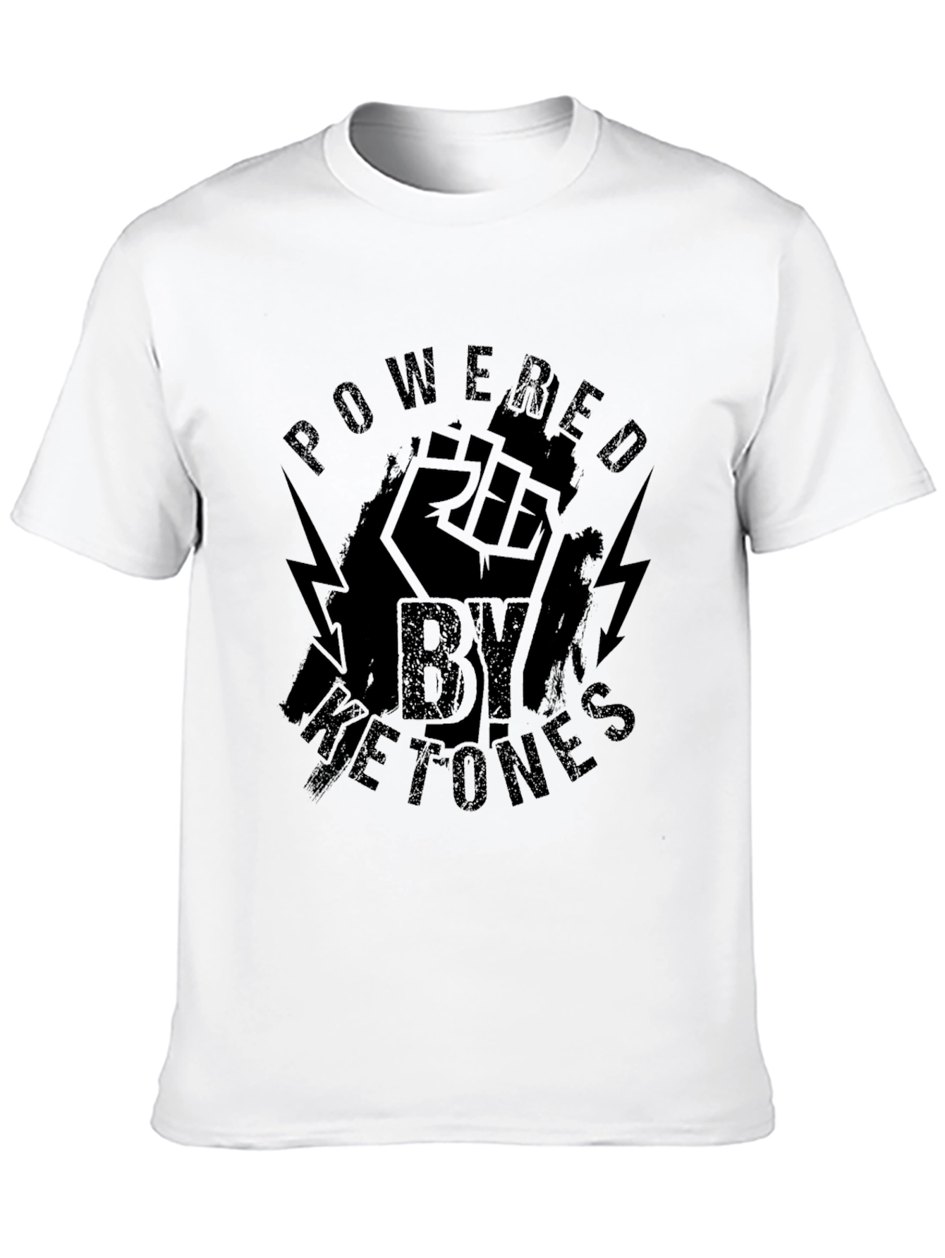 Powered By Ketones T-Shirt - Black Graphic Tee