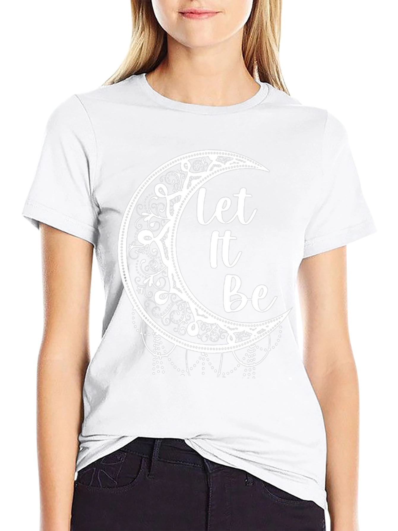 Let It Be Moon Graphic Tee - Black