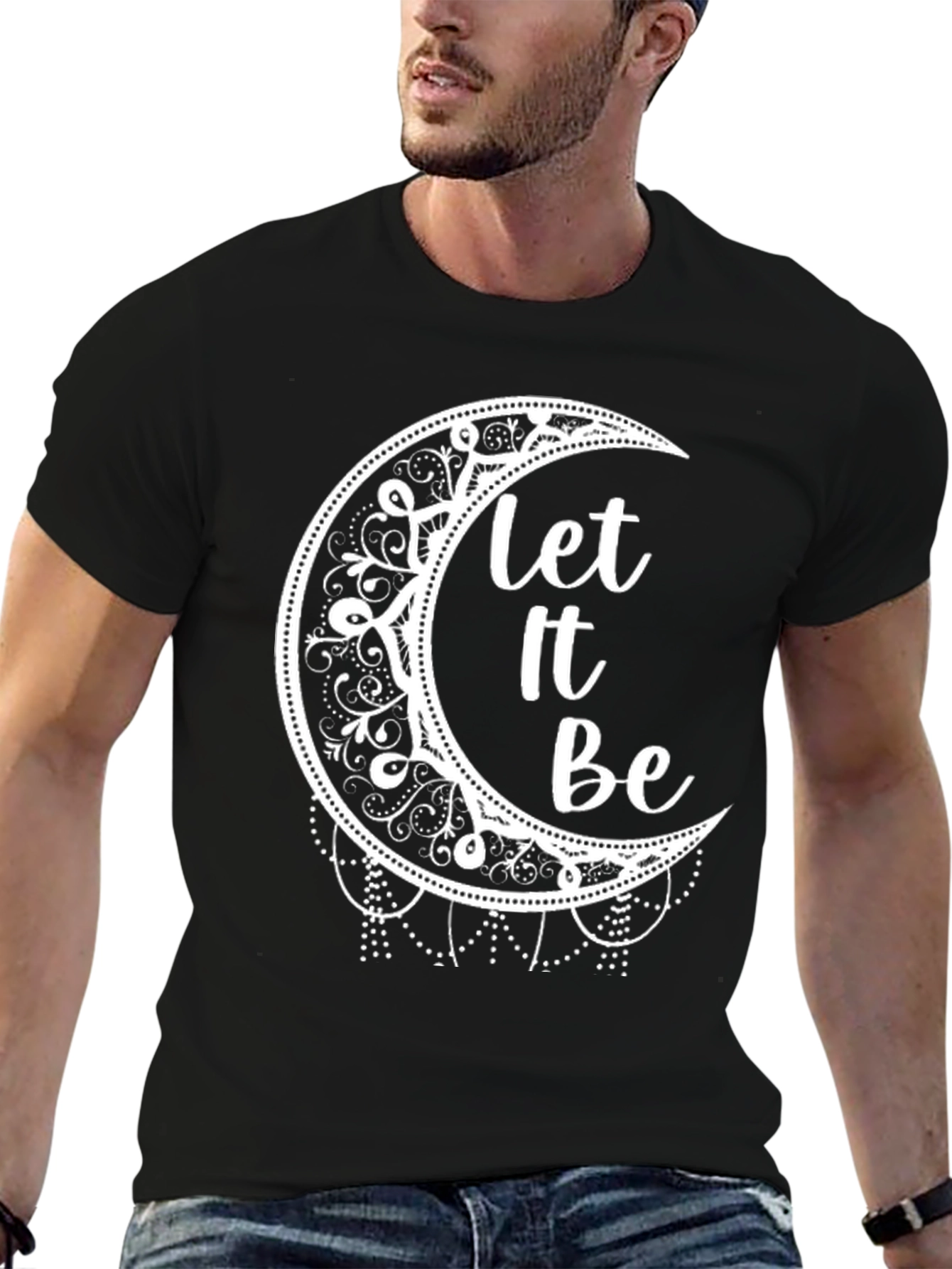 Let It Be Moon Graphic Tee - Black