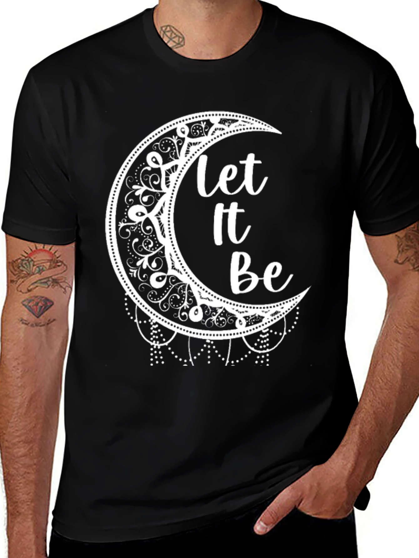 Let It Be Moon Graphic Tee - Black