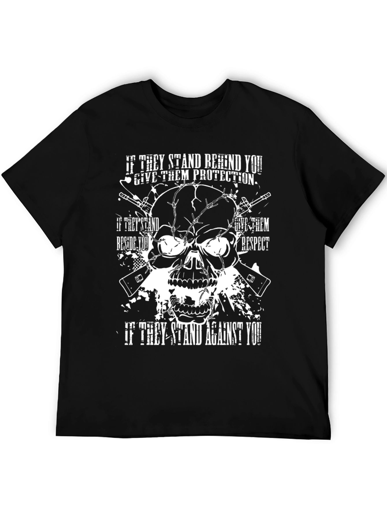 Skull & Guns Graphic Print T-Shirt
