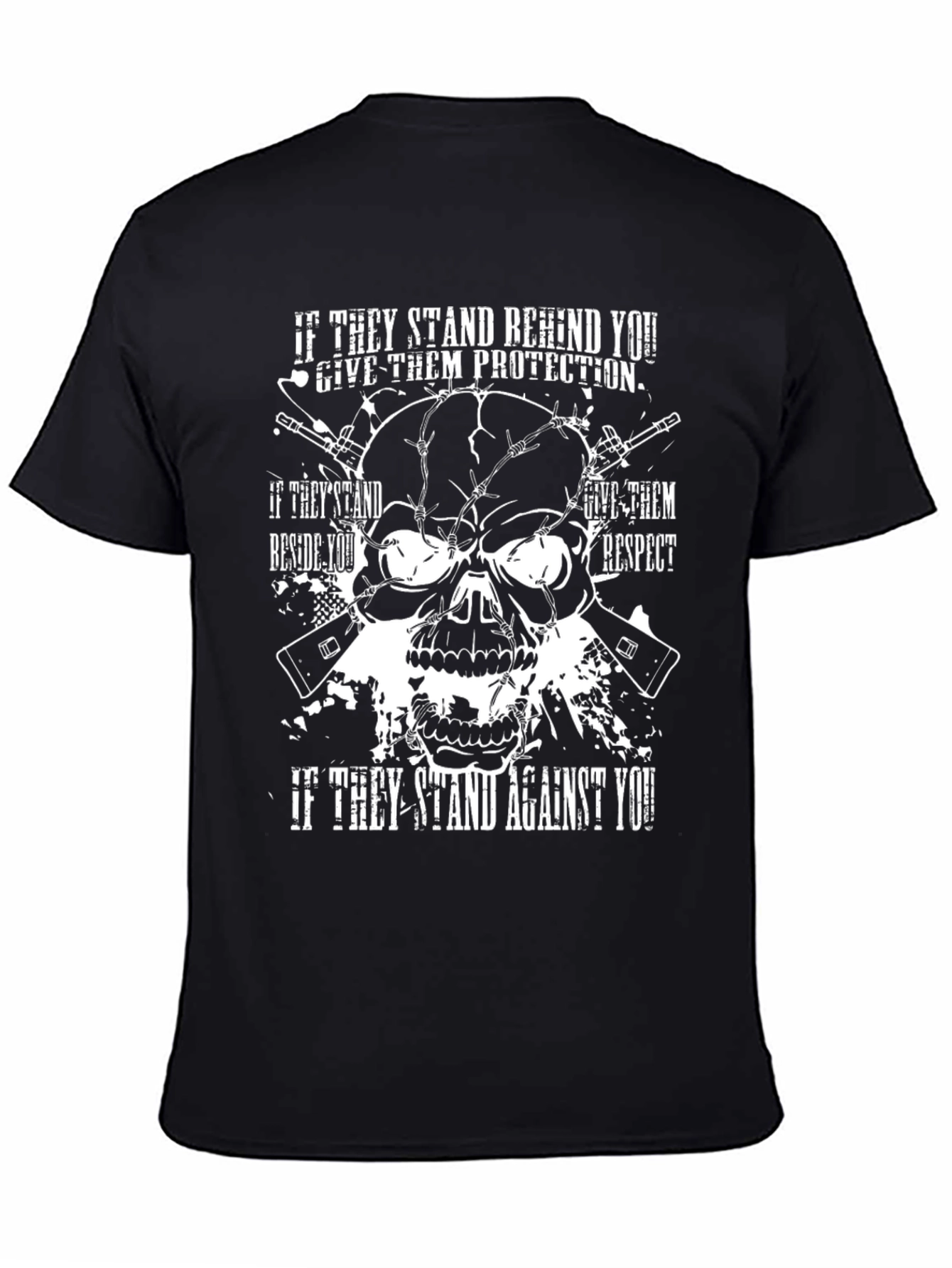 Skull & Guns Graphic Print T-Shirt
