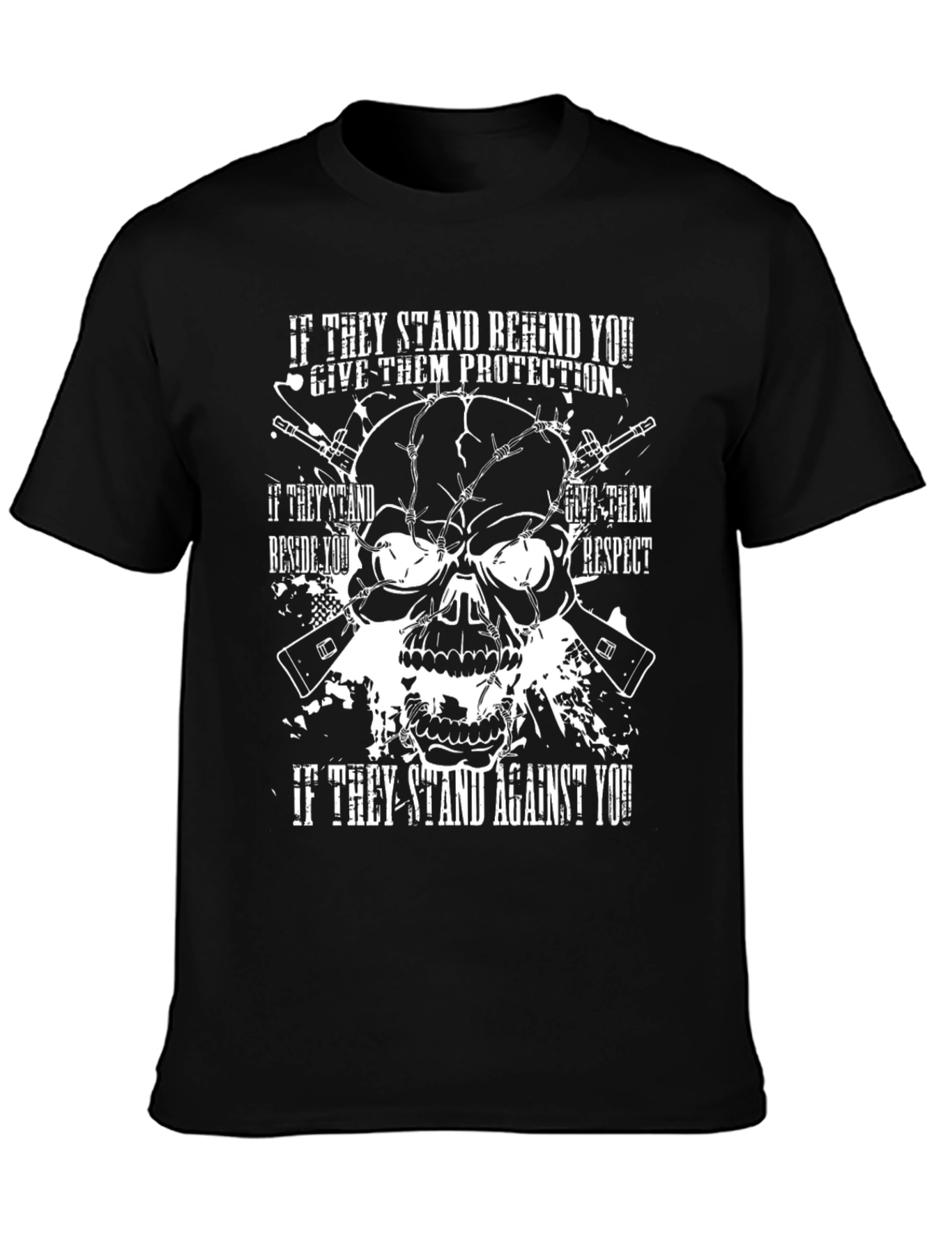 Skull & Guns Graphic Print T-Shirt