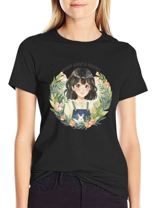 Floral Girl Graphic T-Shirt